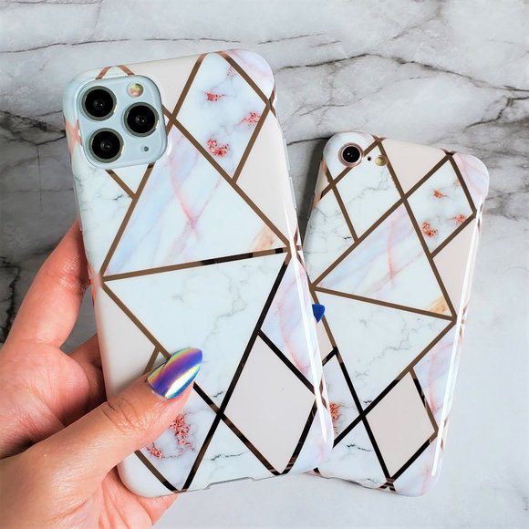 Accessories - Metallic Geometric Marble iPhone Case